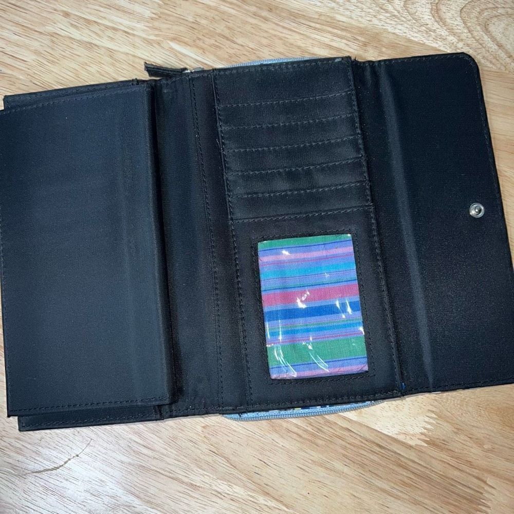 Striped Long Wallet, Removable Checkbook Holder & Credit Card Slip Pockets - Picture 7 of 8
